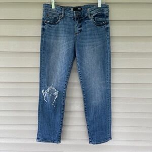 Kut From The Kloth Catherine Ankle Straight Leg Distressed Jeans Size 8